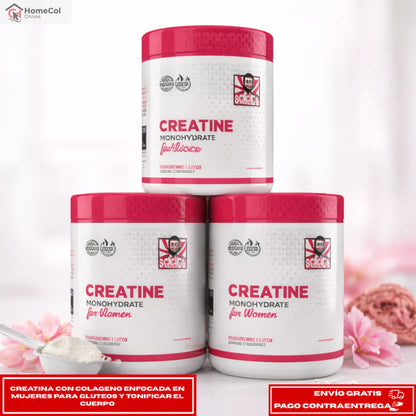 Creatine monohydrate Old School | Creatina monohidratada pura para mujeres