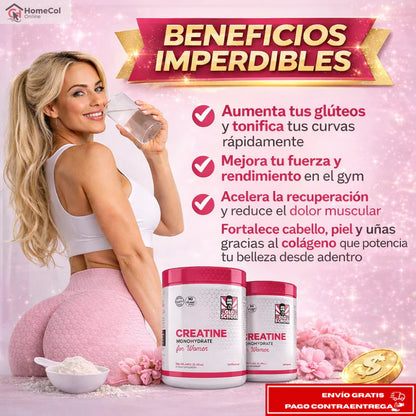 Creatine monohydrate Old School | Creatina monohidratada pura para mujeres